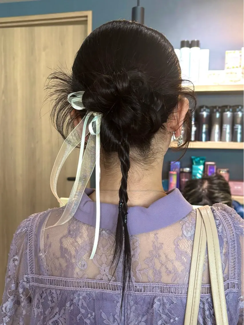 ヘアアレンジ 結婚式・ブライダル ヘアセット レイヤー/ヘアセット 艶カラー/めいのヘアスタイル