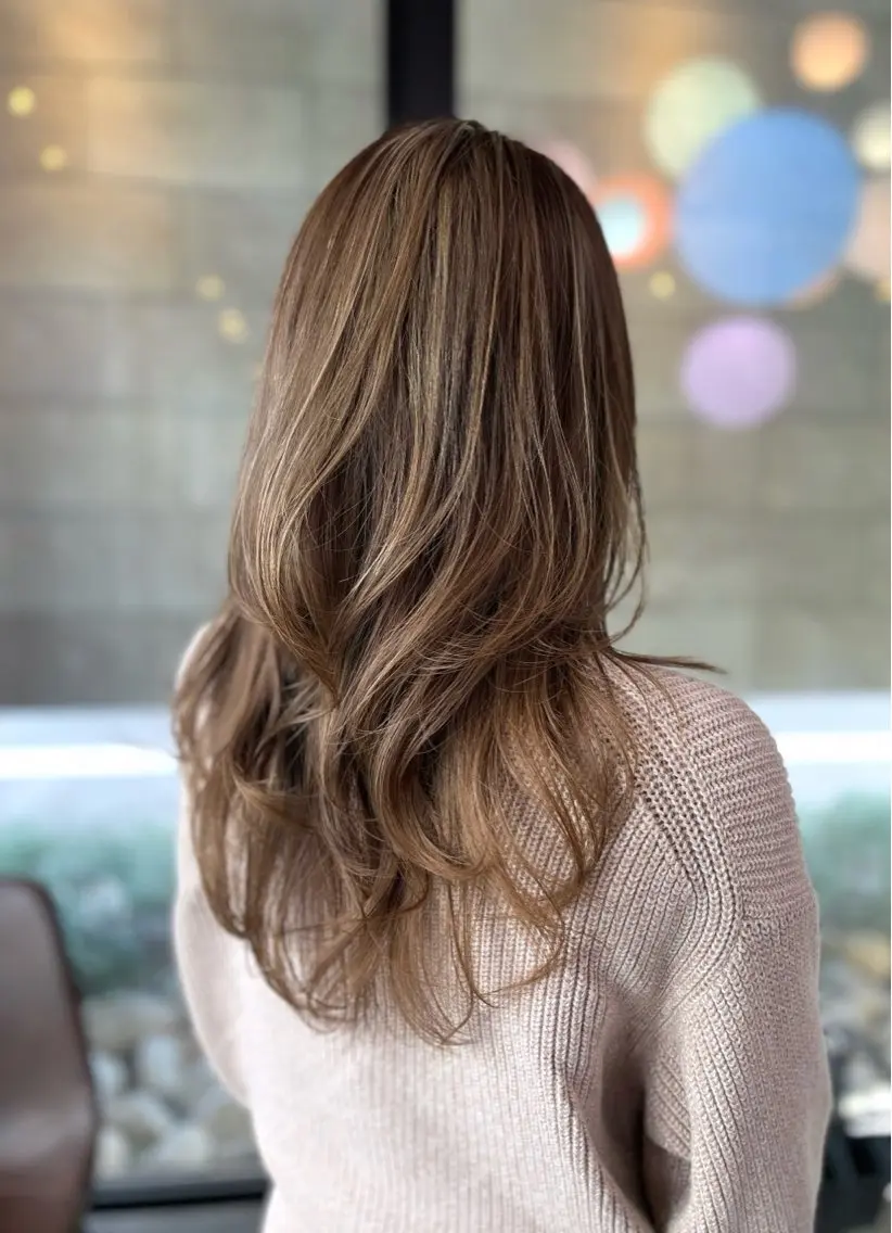 ロング カラー ハイライトカラー ハイライト カット ヘアカラー haruka ♡レイヤー/透明感のヘアスタイル