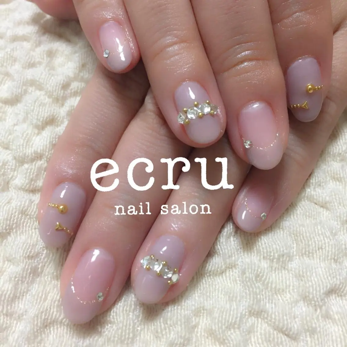 ネイル アートネイル ジェルネイル パープル ecru nail 長谷川まきのネイルデザイン