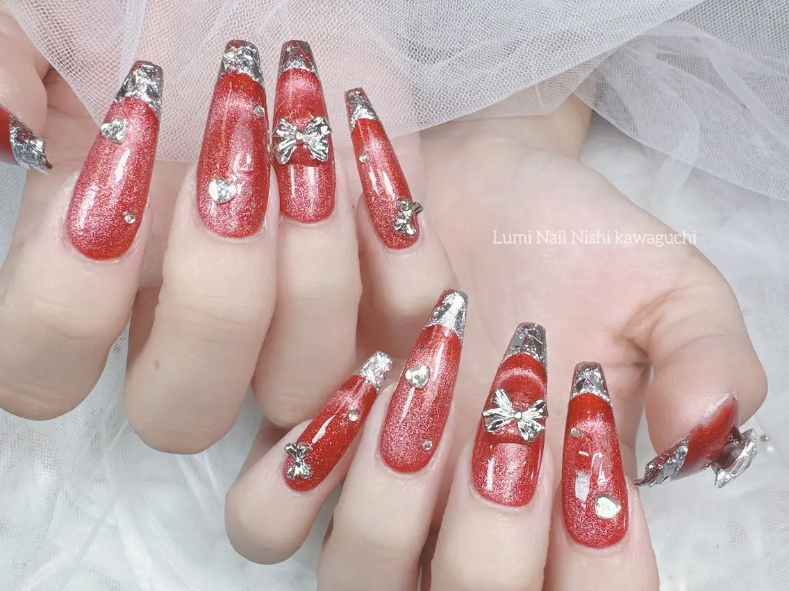ネイル チークネイル フラッシュネイル ジェルネイル グラデーション ハート Lumi Nail Salonのネイルデザイン