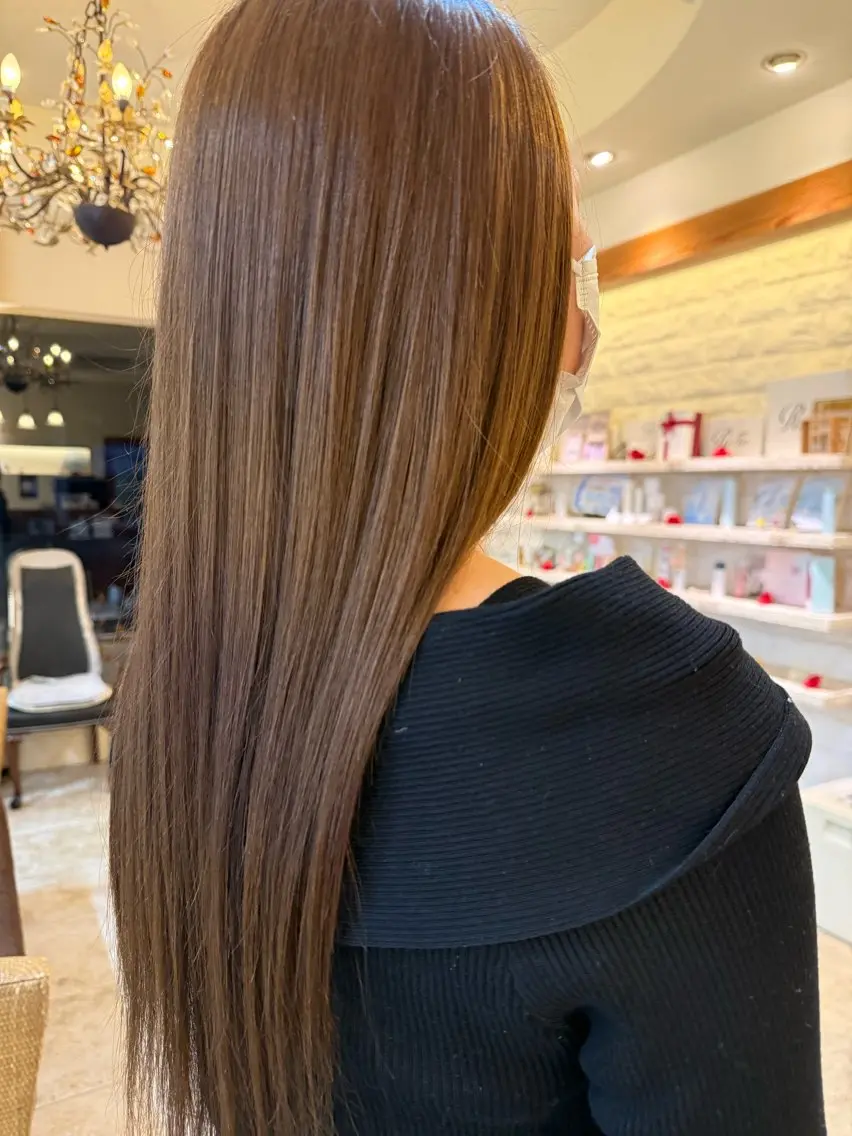 ロング 縮毛矯正 トリートメント 端野七海 縮毛矯正のヘアスタイル