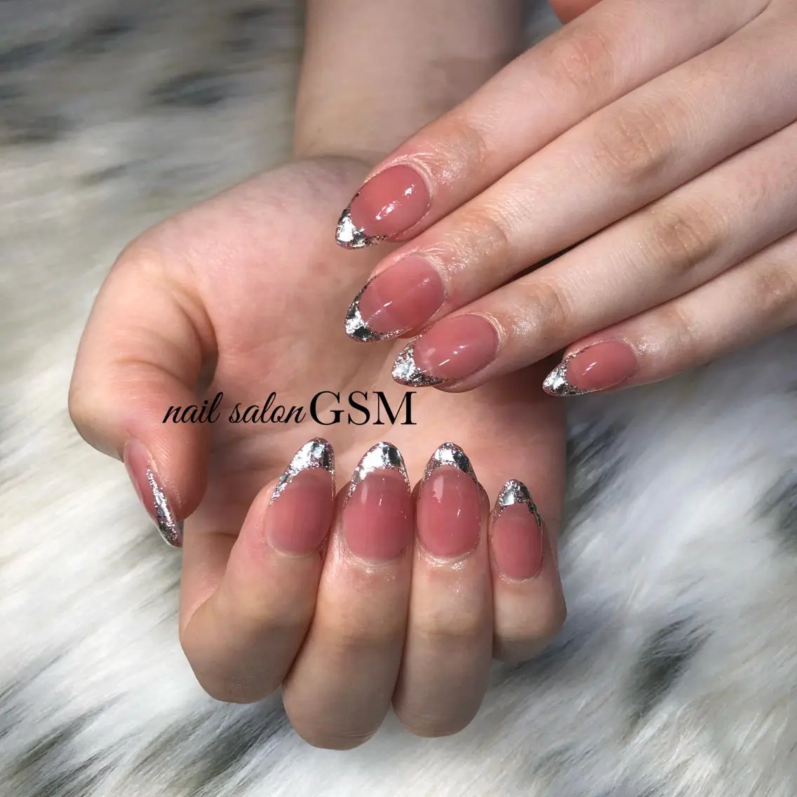 ネイル フレンチネイル ガラスフレンチ ハンドネイル nail salon GSMのネイルデザイン