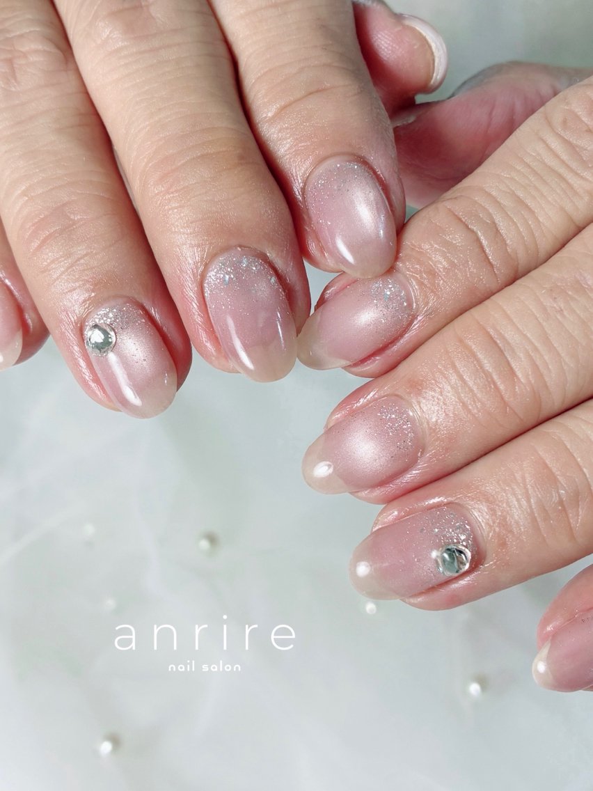 ネイル キラキラネイル マグネットネイル 持ち込み nailsalon anrireのネイルデザイン