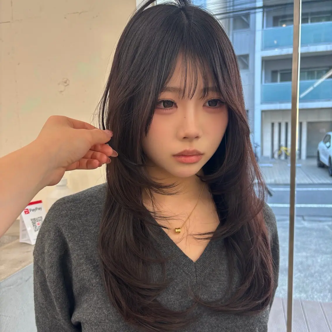 ロング カラー カット ヘアカラー 前髪カット/韓国/ モモカ🎀のヘアスタイル