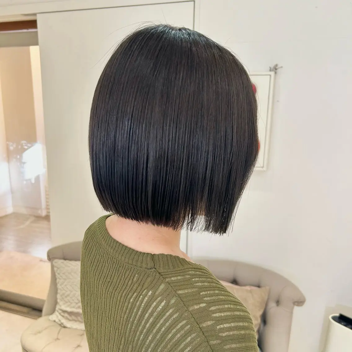 ミディアム カラー ヘアアレンジ カット ヘアカラー トリートメント 吉水 彩乃 /ボブ/艶感カラーのヘアスタイル