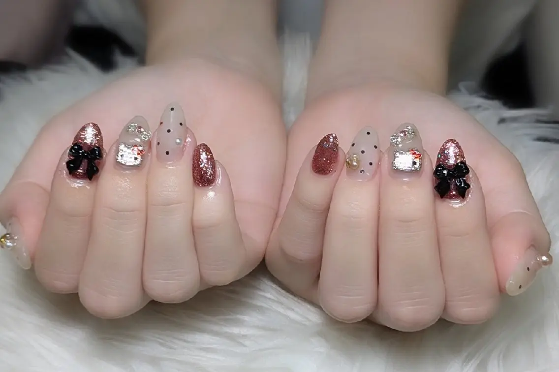 ネイル ドット 持ち込み ワンホンネイル ハンドネイル m&pPrivate nailsalonのネイルデザイン