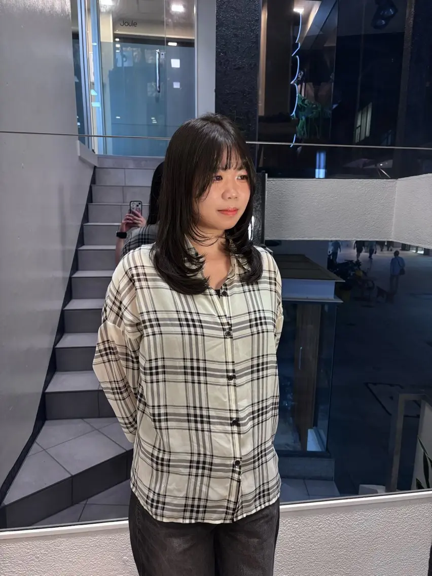 ミディアム カット ヘアカラー トリートメント 竹田 佳奈のヘアスタイル