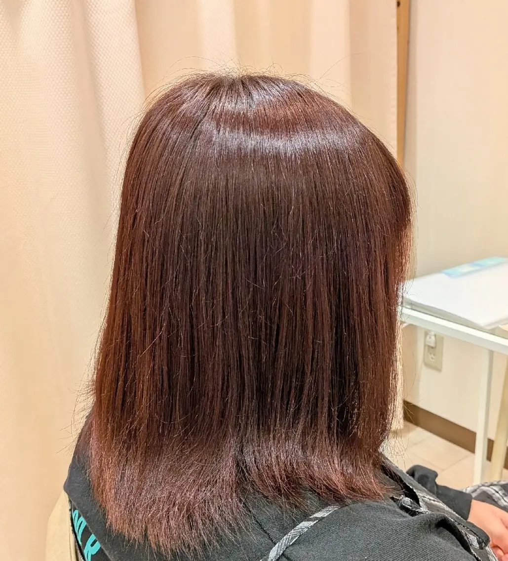 ミディアム ピンクブラウン ヘアカラー 深田 和瑛のヘアスタイル