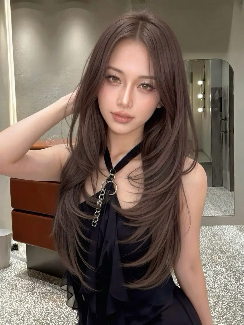 ロング erena/盛れる 韓国レイヤー🖤のヘアスタイル