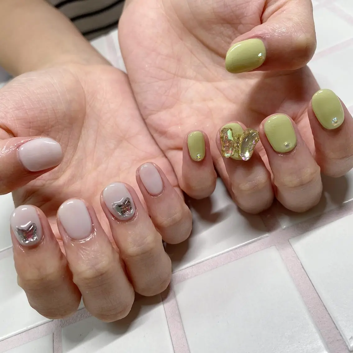ネイル アートネイル オーロラネイル フレンチネイル 氷ネイル・うるうるネイル マグネットネイル ハンドネイル Nail by Licorneのネイルデザイン