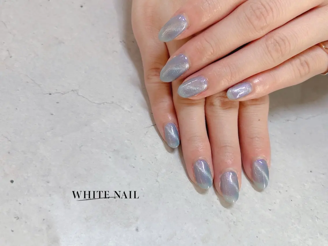 ネイル マグネットネイル ハンドネイル WHITE NAIL ホワイトネイルのネイルデザイン