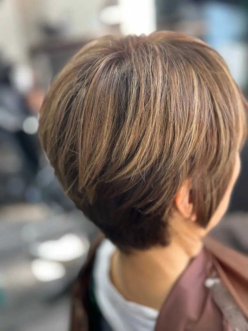 ショート ハイライト エンゼルス美容室斉間 圭司のヘアスタイル