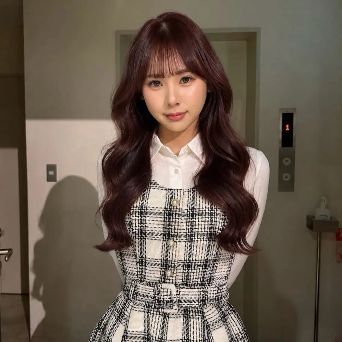 ロング ヘアカラー 赤味消しカラー なるきやのヘアスタイル