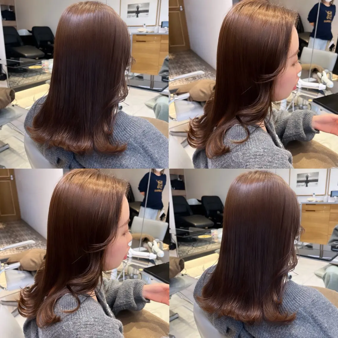 ミディアム カラー ベージュカラー ブラウンカラー ブラウンベージュ 透明感カラー グレージュ ヘアカラー トリートメント ヘッドスパ ヘアセット カジュアルを女っぽく 𝗮𝘆𝗮𝗰𝗼のヘアスタイル
