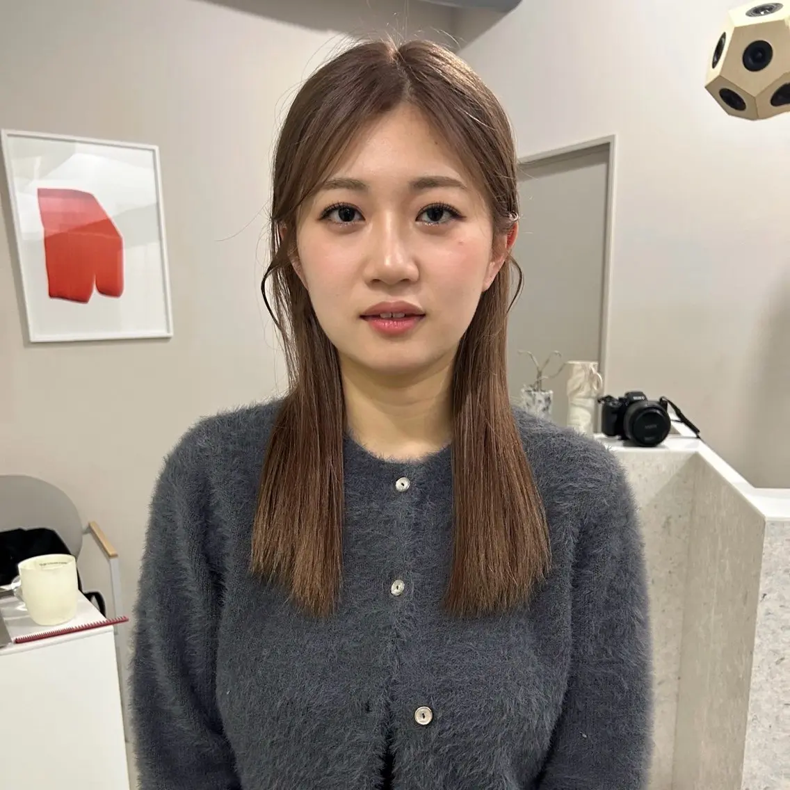 セミロング カラー ブリーチ ヘアカラー カットモデル yumekaのヘアスタイル