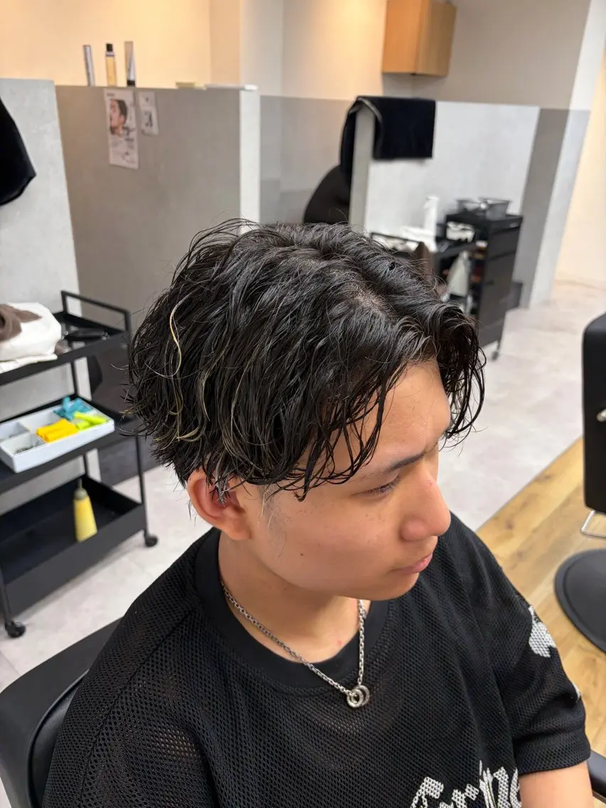 ショート パーマ メンズ カット パーマ メンズ特化･フェザー パーマ コウタロウのヘアスタイル