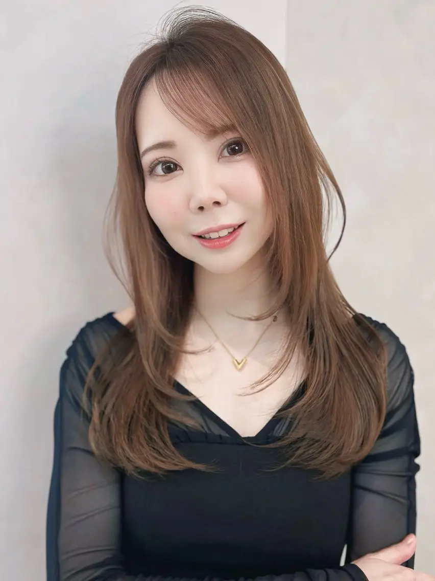 セミロング カット ヘアカラー トリートメント 久米 春輝のヘアスタイル