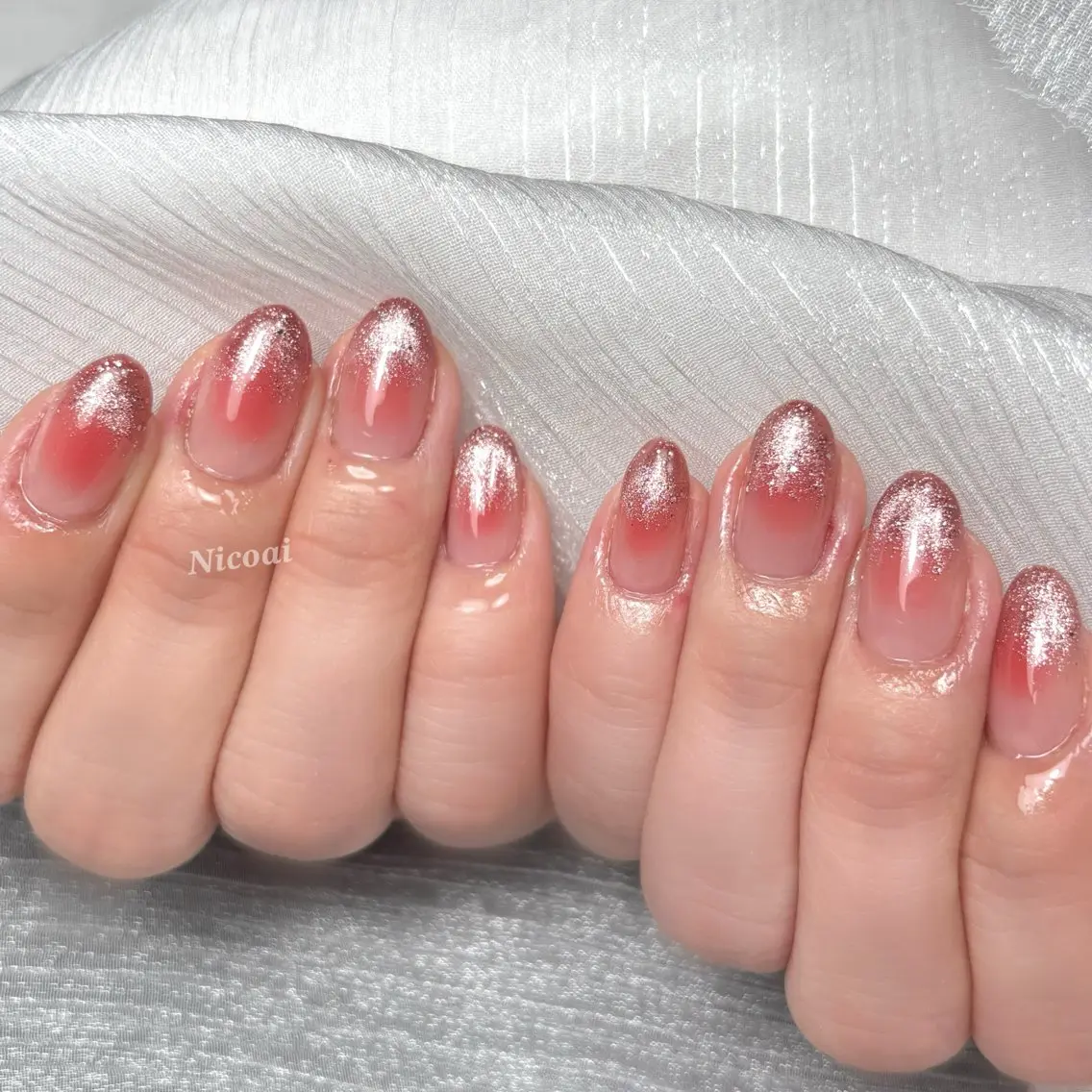 ネイル チークネイル ジェルネイル マグネットネイル ニュアンスネイル オフィスネイル NailSalon Nicoaiのネイルデザイン