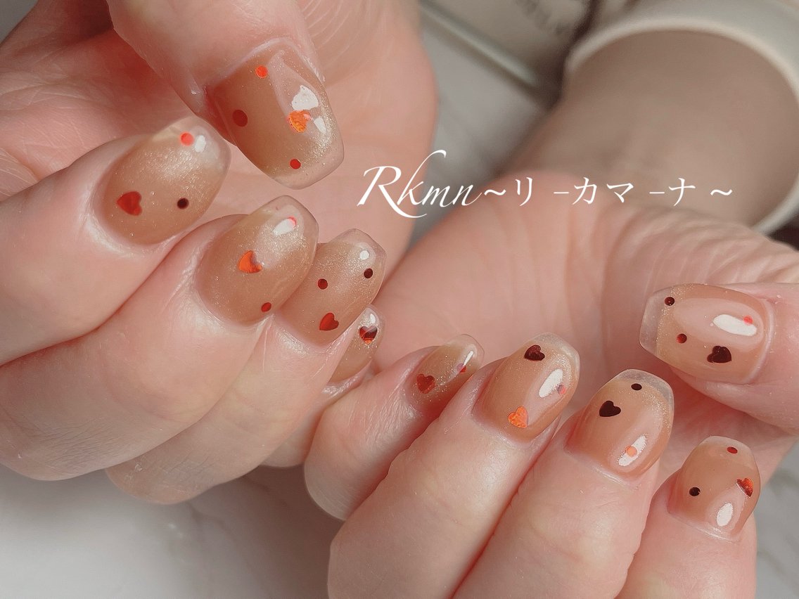 ネイル ハート シンプルネイル ハンドネイル フットネイル ハンドケア Rkmn ~リ-カマ-ナ~のネイルデザイン