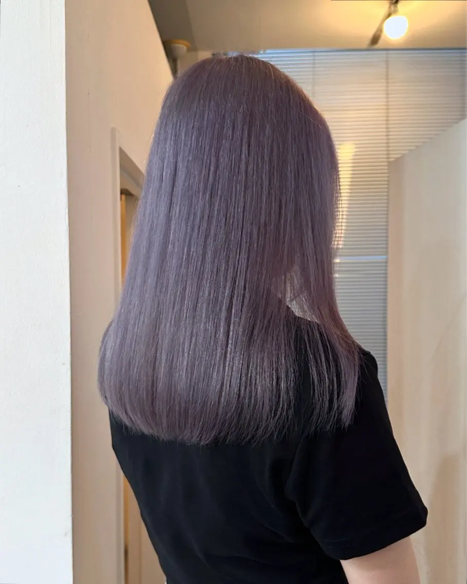 セミロング カラー ラベンダーカラー 磯　亜由香🌼 ブリーチ/ボブカットのヘアスタイル