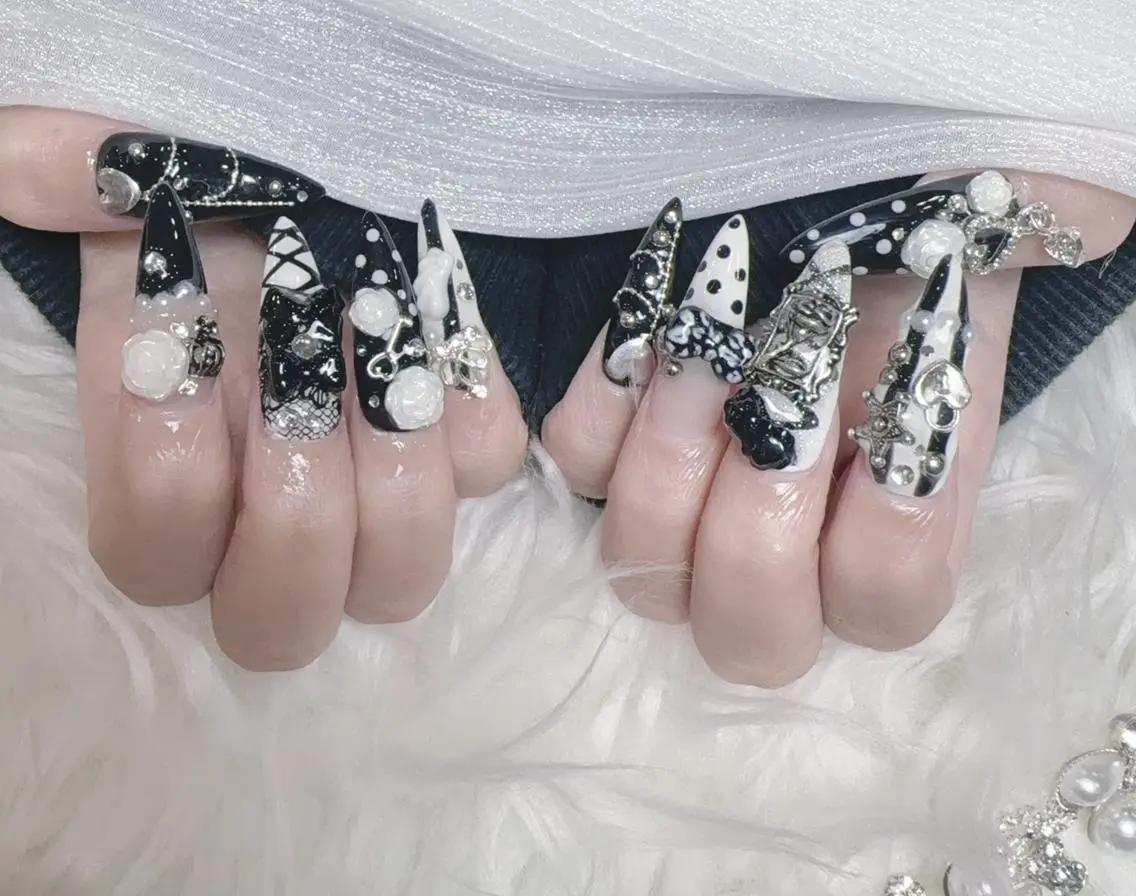 ネイル 成人式 ジェルネイル マグネットネイル 大理石ネイル(マーブル) 持ち込み ハンドネイル K.bi_nail ネイル長さ出し専門店のネイルデザイン
