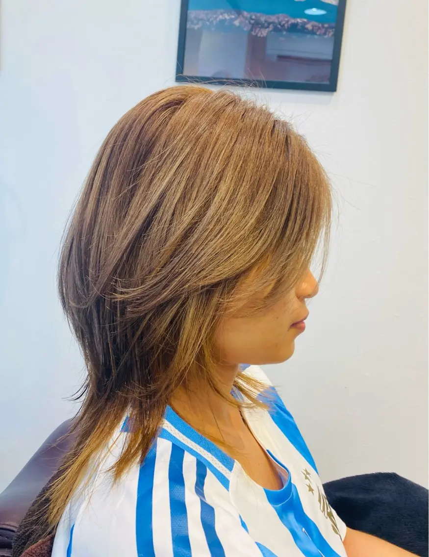 セミロング ウルフカット TRIP フクダのヘアスタイル