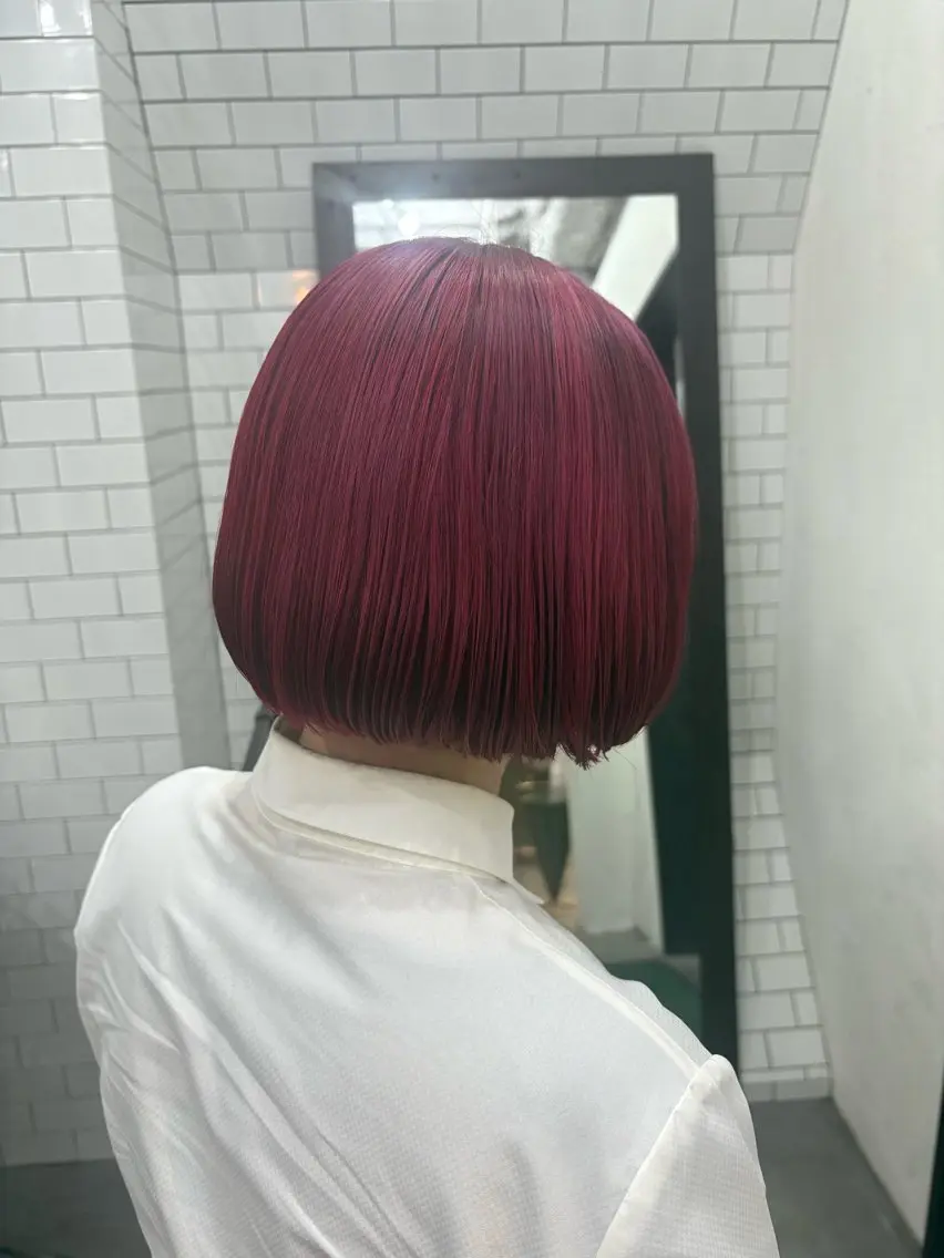 カラー レッドカラー カラーモデル　広島市 legare凜🌻✨のヘアスタイル