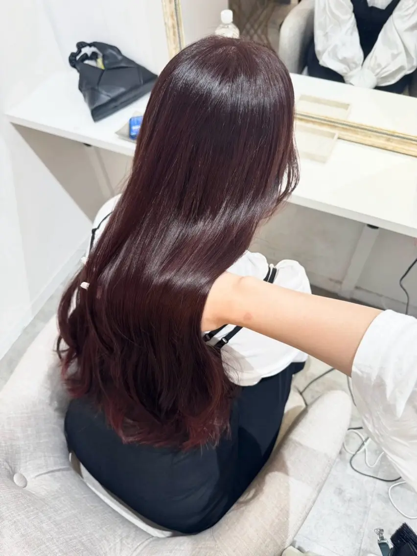 【大人気暖色系カラー🥀】似合わせカット+ブリーチなしダブルカラー+リペアトリートメントの写真