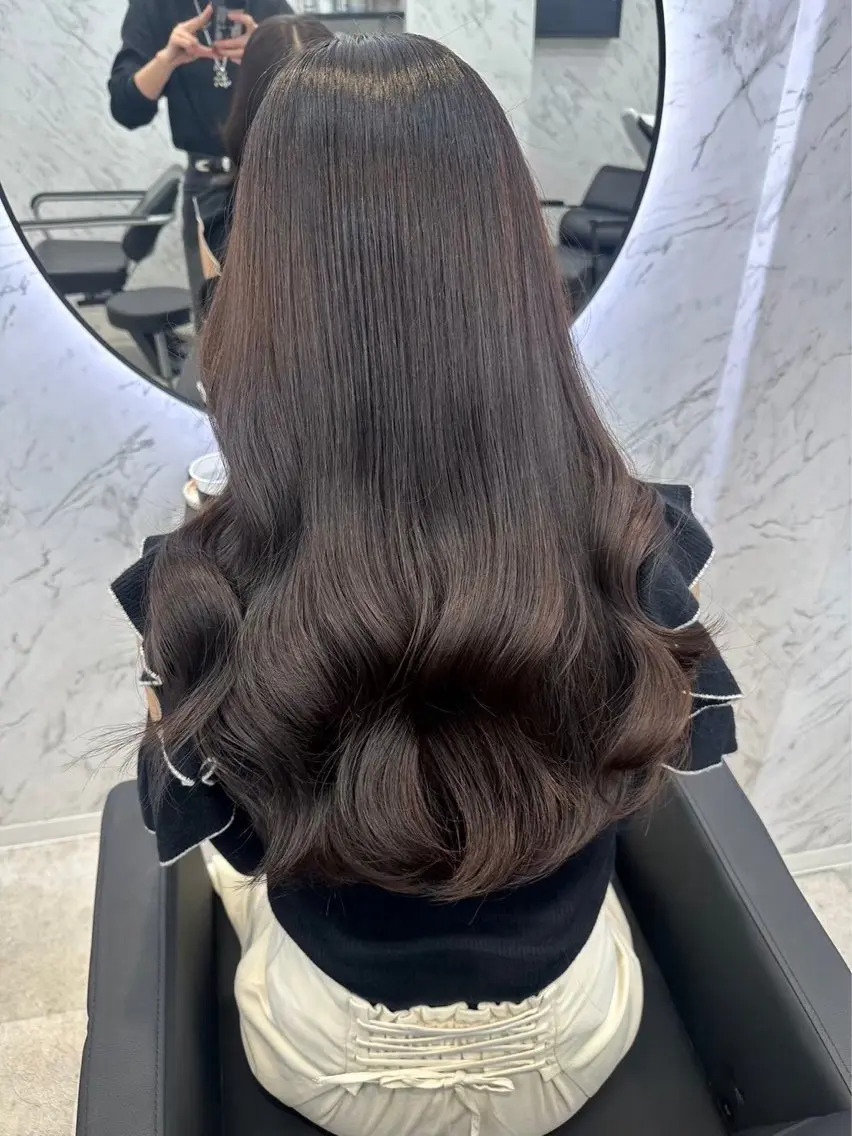 ロング カラー グレージュ ヘアカラー トリートメント カット¥1100 ✂️MIUのヘアスタイル