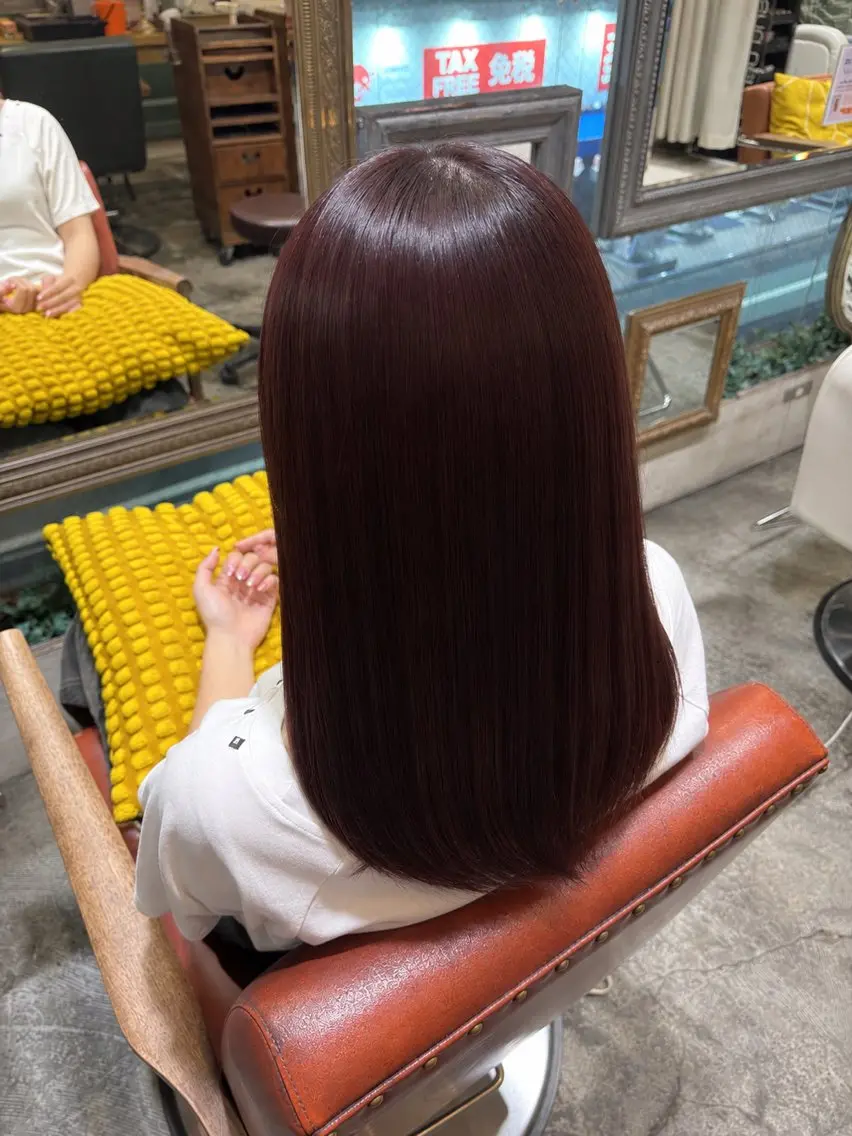 カラー ローズカラー ヘアカラー たかの ゆめなのヘアスタイル