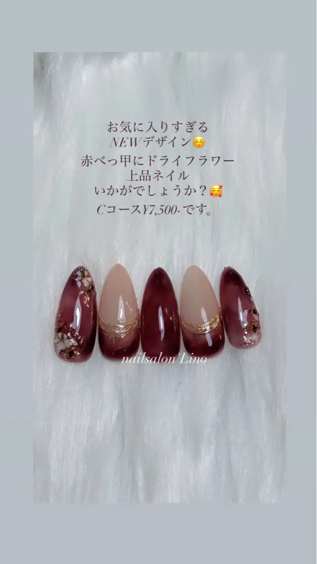 ネイル べっ甲ネイル 赤色 冬ネイル ハンドネイル Lino𓂃⟡.· Chizuruのネイルデザイン