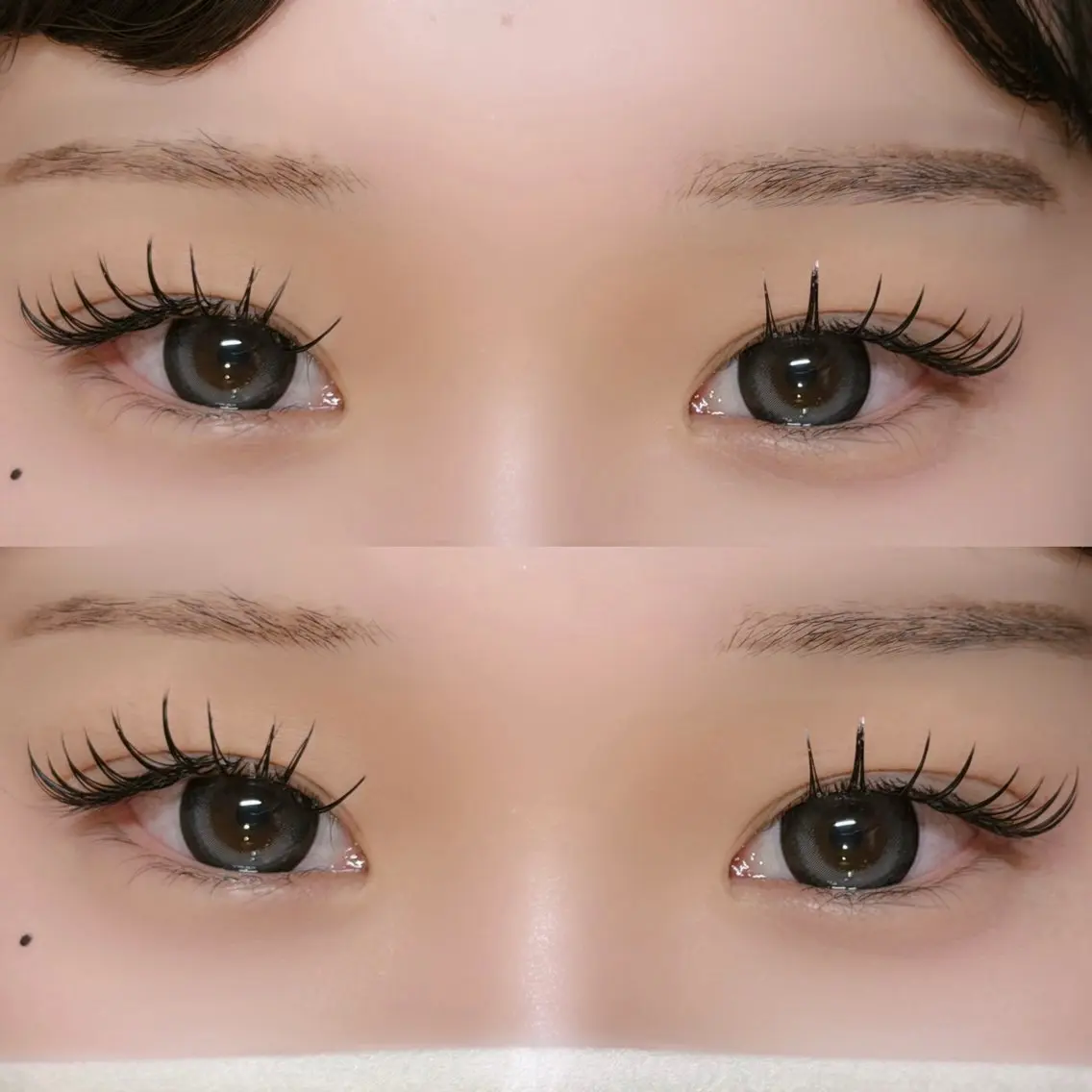 マツエク・マツパ Cカール キュート フラットラッシュ マツエク 𝐘𝐮𝐢🎀梅田 韓国ヘア 束感まつ毛のマツエク・マツパデザイン