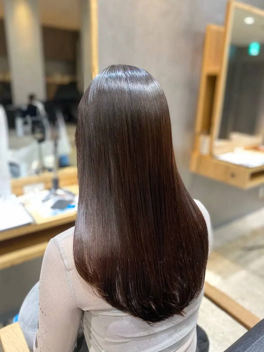 ロング カット 縮毛矯正 トリートメント 羽根 ひより🪶🐥のヘアスタイル