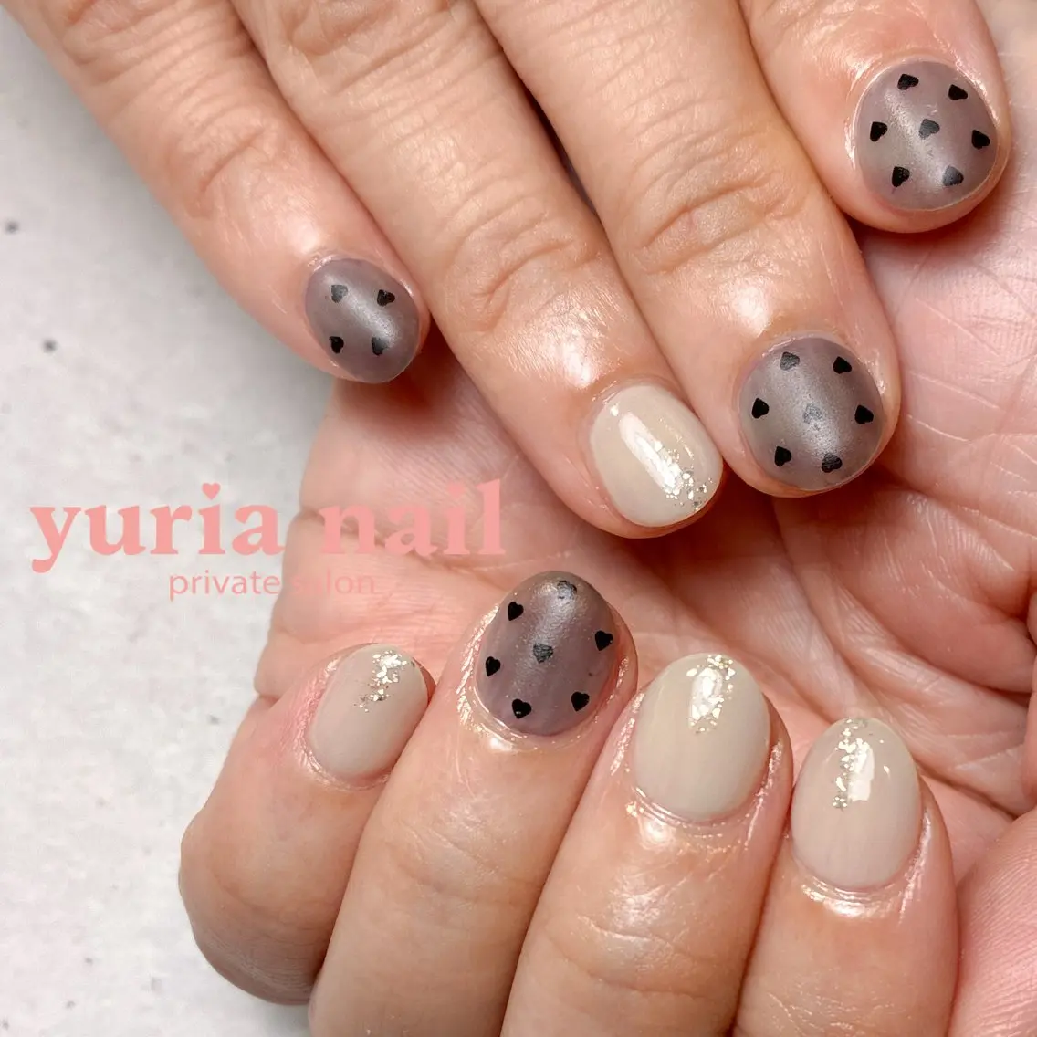 ネイル アートネイル ジェルネイル ハート ハンドネイル 小林 ゆりあのネイルデザイン