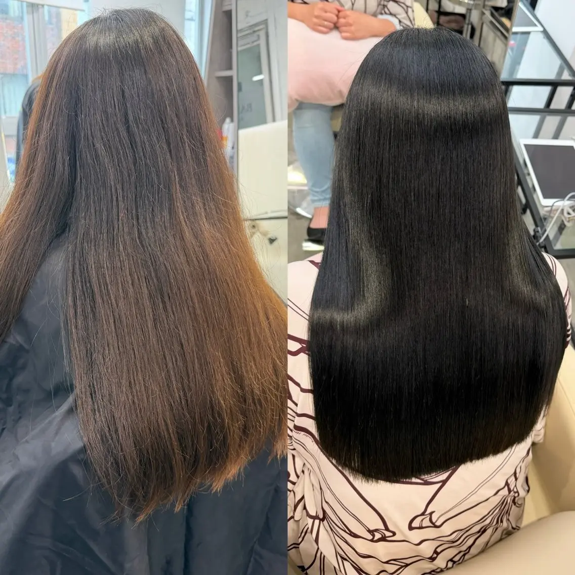 ロング カラー 縮毛矯正 カット ヘアカラー 縮毛矯正 トリートメント 柔らかくしなやかな 髪質改善　テラサカのヘアスタイル
