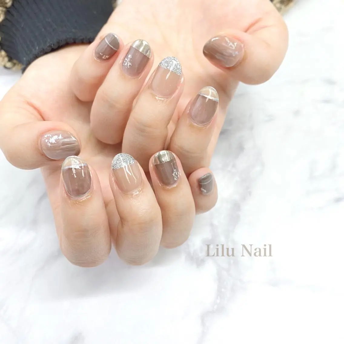 ネイル ニュアンスネイル モチの良さ◉ フィルインネイル♡のネイルデザイン