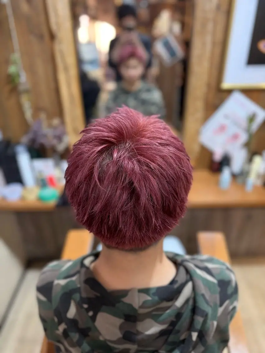 カラー メンズ ピンクカラー カット ヘアカラー 【メンズ専門】代々木 上原🌳目黒マヤのヘアスタイル