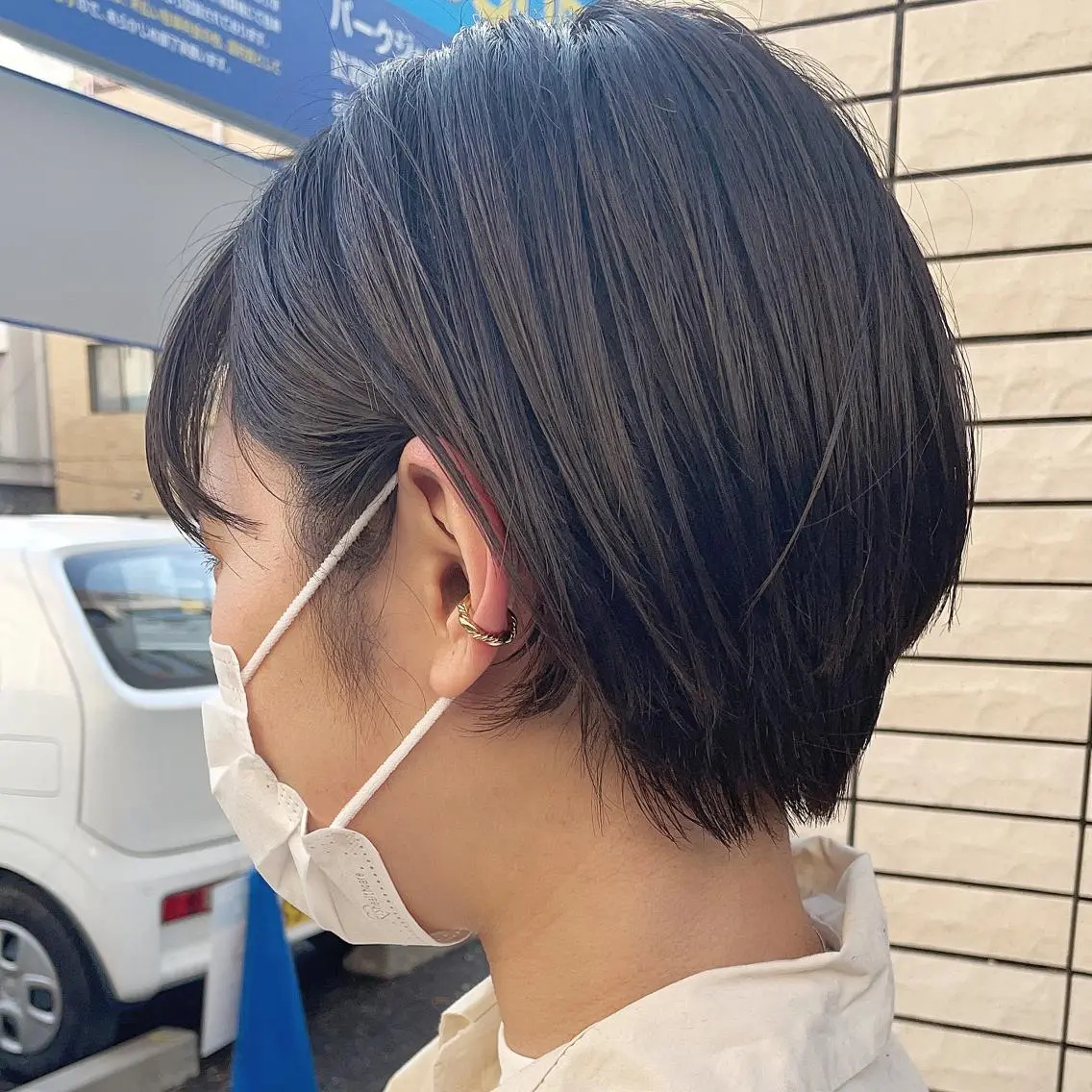 ショート ショートボブ ボブ ショートヘア ボブ/縮毛/レイヤー モトナリのヘアスタイル