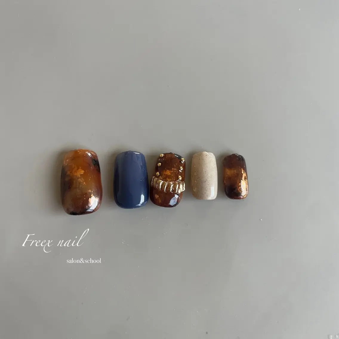 ネイル べっ甲ネイル ハンドネイル ハンドケア freex nail /ニュアンス/個性派のネイルデザイン