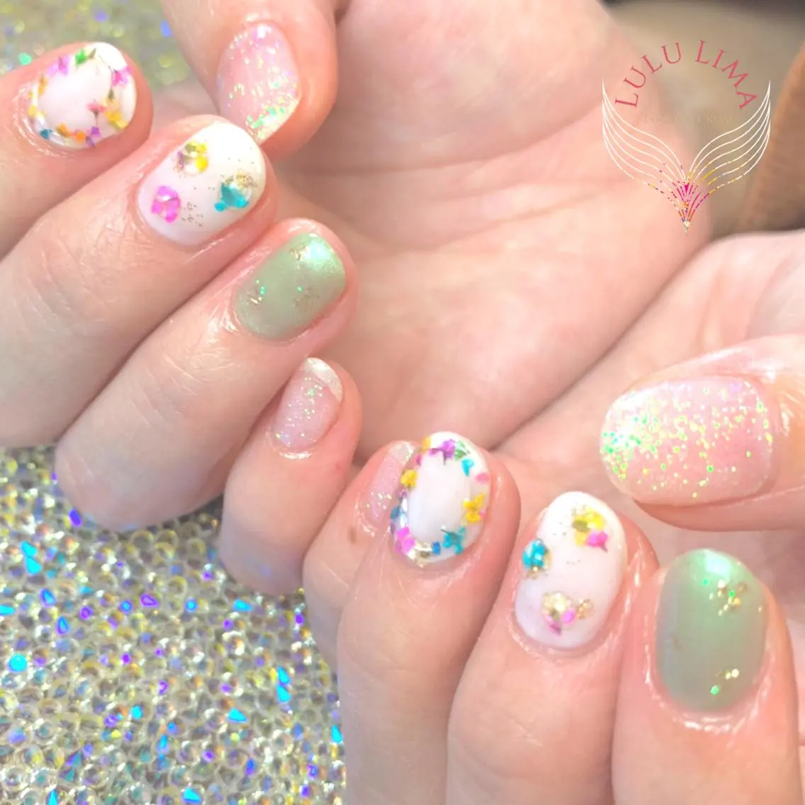 ネイル ぷっくりネイル ハンドネイル ハンドケア LULU LIMAのネイルデザイン