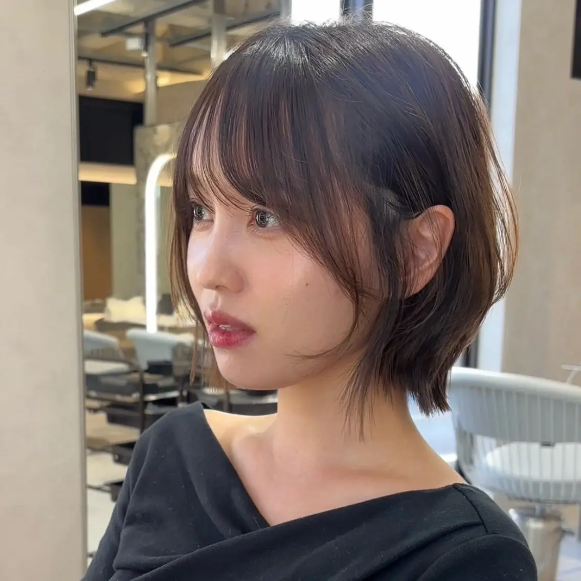 ショート 切りっぱなしボブ ショートボブ ハンサムショート ボブ 髪質改善 カット トリートメント 《髪質改善✖️レイヤ ー🩶》ナオヤのヘアスタイル