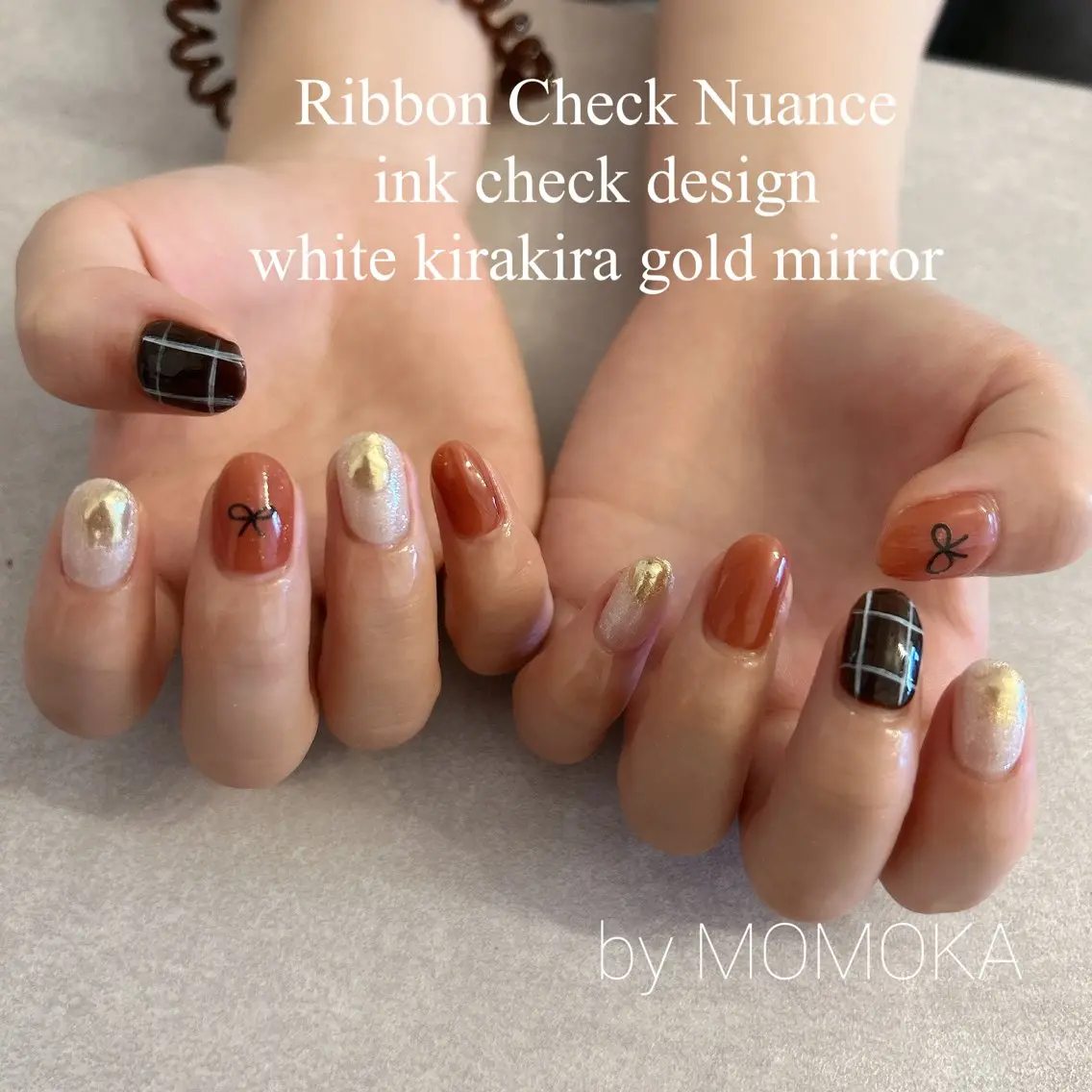 ネイル リボン Momo nailsalonのネイルデザイン