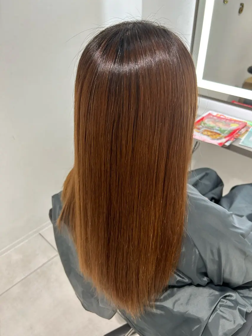 ロング カット 縮毛矯正 mayu なかもずのヘアスタイル