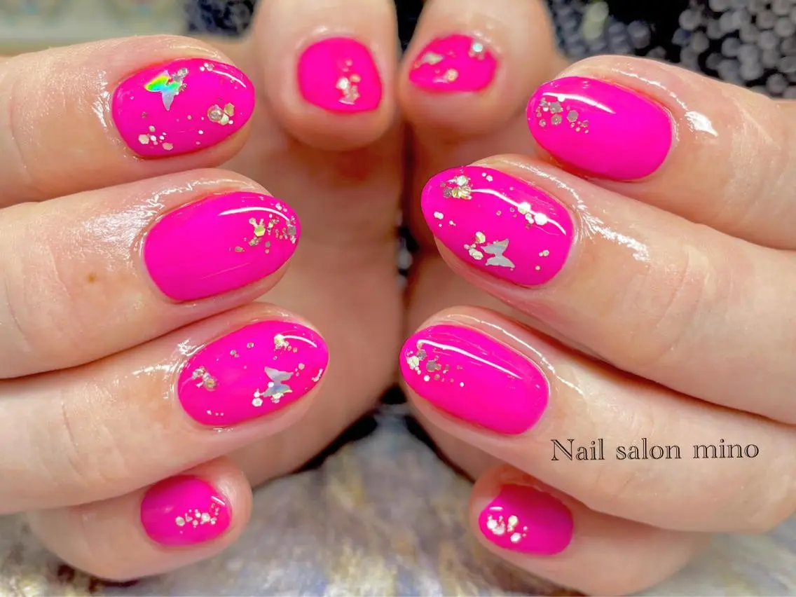 ネイル アートネイル マグネットネイル ミラーネイル シンプルネイル 三野 nail salon minoのネイルデザイン