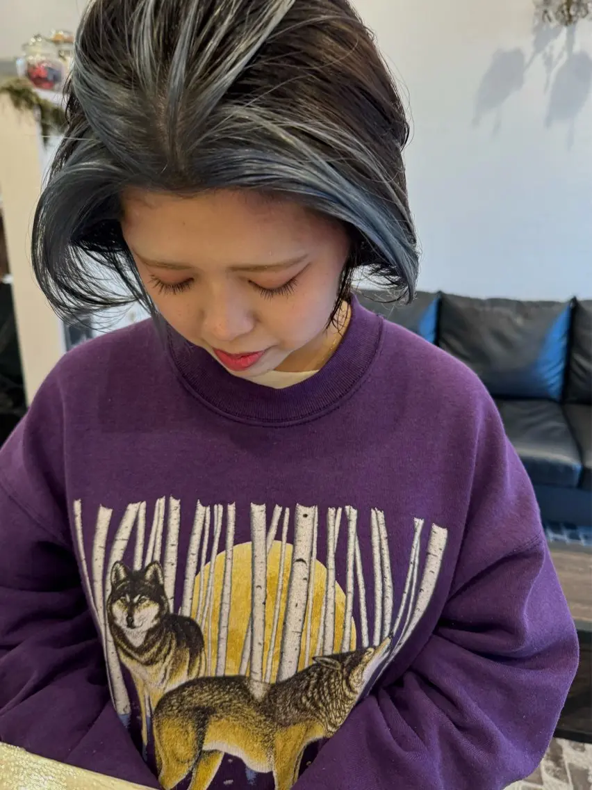 ショート カラー ミストバング ブリーチ ブルーカラー  フェイスフレーミング ヘアカラー m ā l o.🌷 サカモトマイコのヘアスタイル