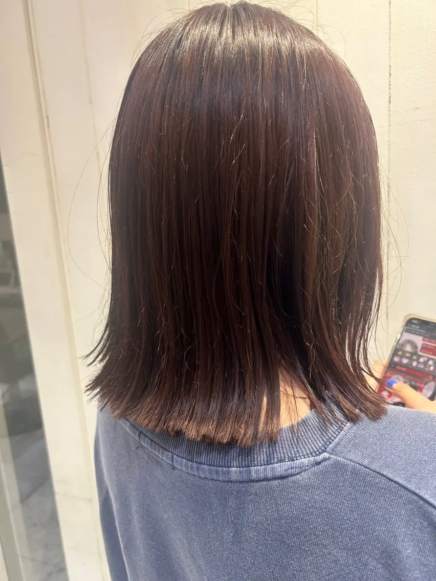 ミディアム 峯崎響乃 ツヤ髪透明感カラーのヘアスタイル