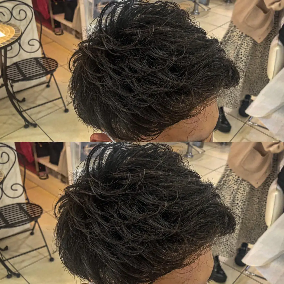 ショート パーマ メンズ アップバング メンズパーマ 刈り上げ 韓国メンズヘア/ 毛流れヘア　須田龍世のヘアスタイル
