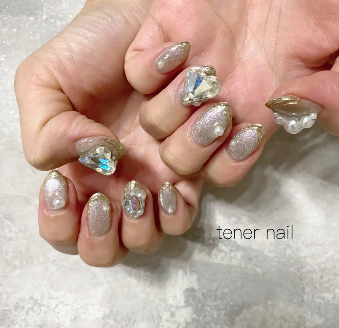 ネイル ハート マグネットネイル ハンドネイル テネルネイル tener nailのネイルデザイン