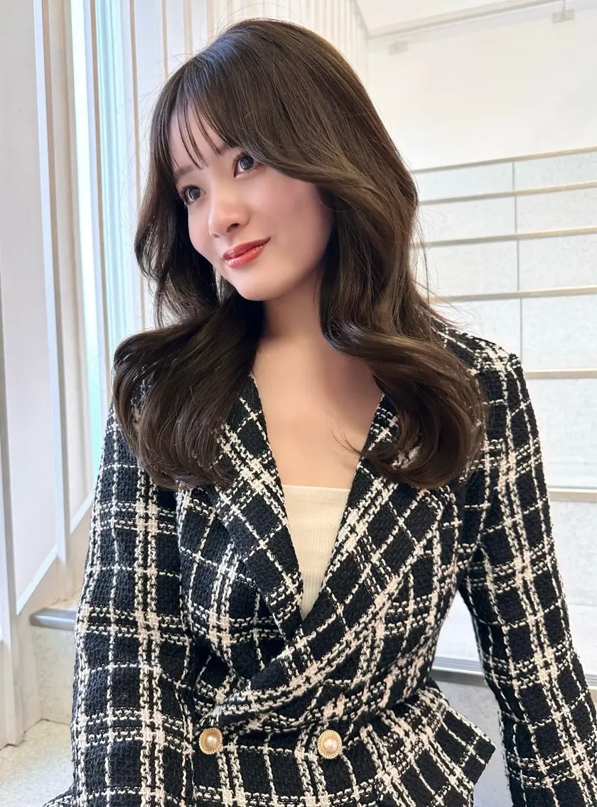セミロング 韓国顔周りヘア 🇰🇷💐石井遥のヘアスタイル