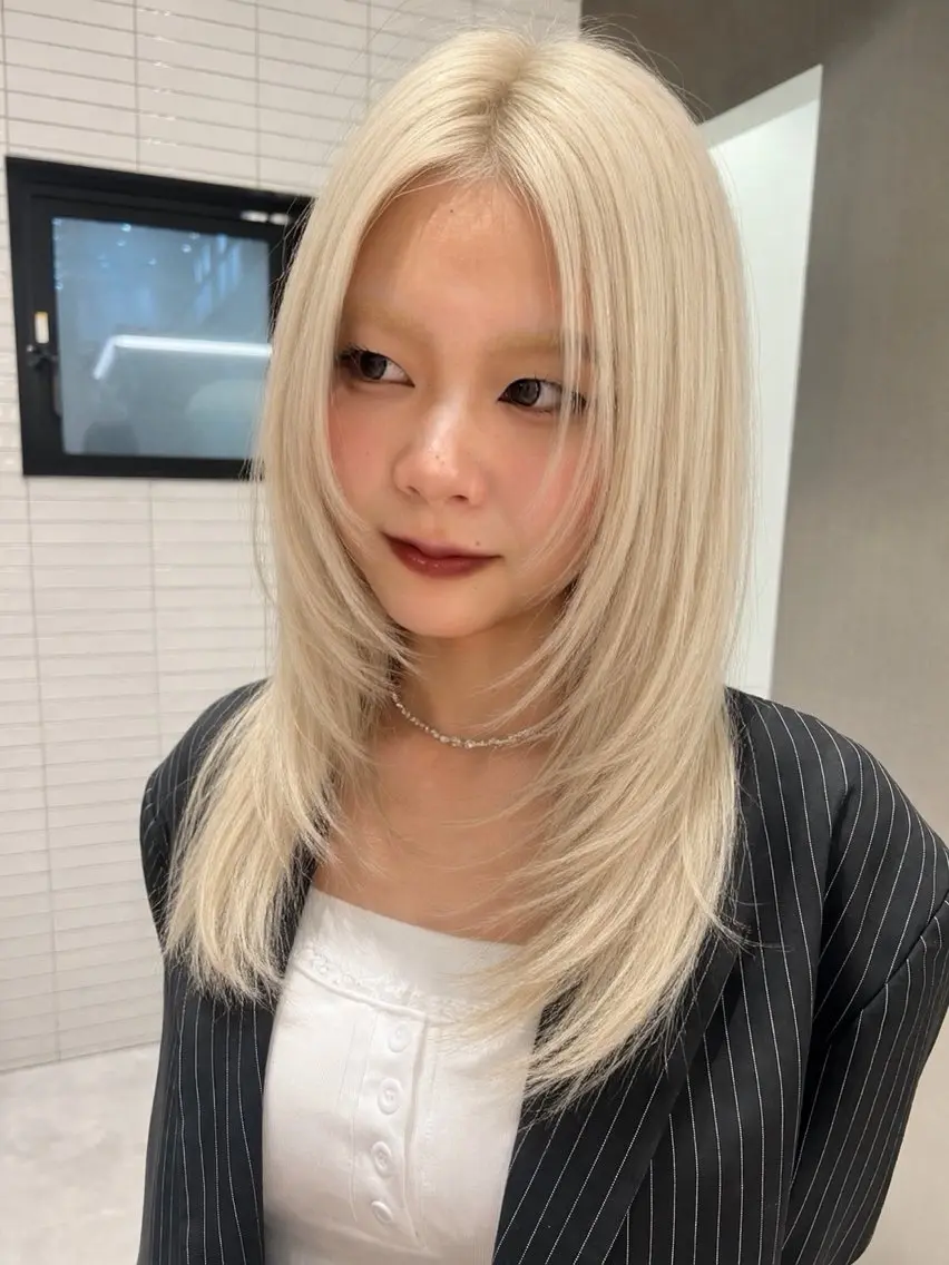 ロング ヘアカラー トリートメント SAYA/デザイン カラー/ケアブリーチのヘアスタイル